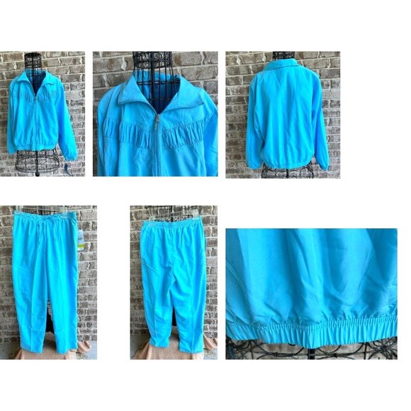 NWT Vintage 80's Koret Sport Tracksuit Medium Blue Windbreaker Joggers R… - Picture 10 of 12